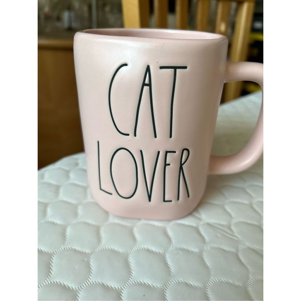 Rae Dunn by Magenta CAT LOVER LL Pink Coffee Mug